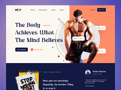 Fitness Training body cool dark exercise fitness gym health home page landing page minimal muscle outstanding simple training ui ui design ux web design workout yoga