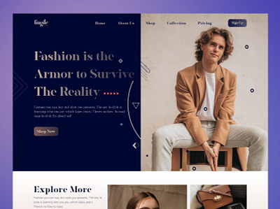Fashion Ecommerce Landing page brand clean clothes clothing design ecommerce fashion fashion blog home page illustration landing page luxury minimal shop website streetwear style ui design ux design web design website ui