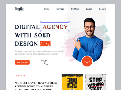Digital agency landing Page agency company digital ageny homepage interface landing page marketing uidesign uiux web web design