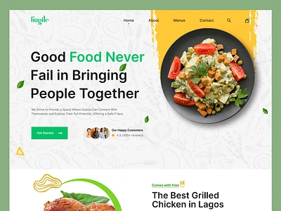 Food Delivery Landing Page breakfast delicious dinner exommerce food food and drink food delivery food delivery application foodie home page homemade landing page lunch store ui ux web design yum yummy