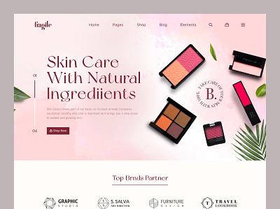 Skin Care Landing Page beauty cream design home page landing page make up minimal product page design skin skin care taking care uiux user interface web web design website