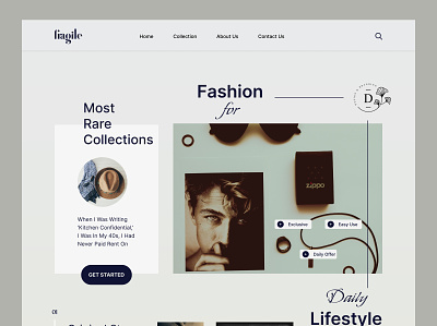 Fashion Accessories Web UI Design accessories cloth clothing brand ecommerce fashion homepage landing page mockup modern online shop outfit outfits photography streetwear style ui user interface ux web design website