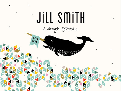 Jill Smith's Narwhal banner braizen hand drawn hexagon horn narwhal pattern sea shapes triangle