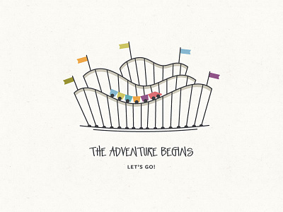 The Adventure Begins adventure braizen flags illustration map roller coaster theme park