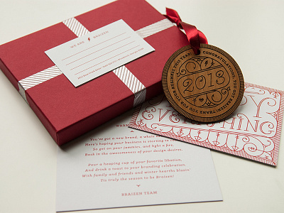 2013 Braizen Client Gifts braizen branding holiday laser engraved ornament packaging tinkering monkey wood wood etching