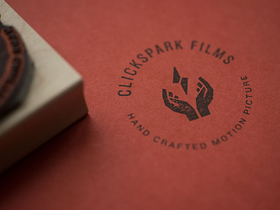 Hand Crafted bolt braizen branding cinematography hands lightning logo design rubber stamp spark stamped