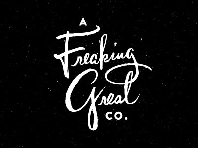 Oh Freaking Great! black braizen branding brush script hand drawn logo textured white