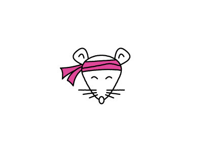 Ninja Mouse braizen branding icon illustration mouse neon ninja pink