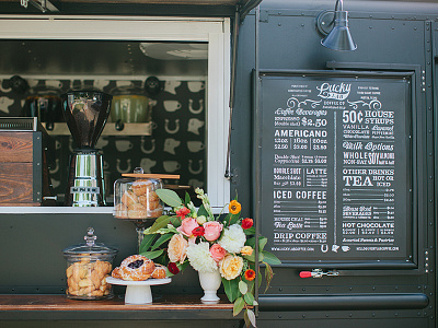 Coffee Truck Menu Board braizen branding chalk art chalkboard coffee food truck menu truck