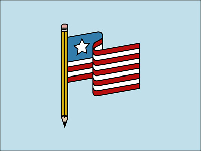 Pencil Pushers Holiday american braizen flag illustration labor day merica pencil stars and stripes us flag usa