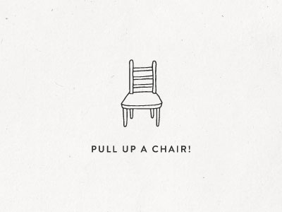 Pull up a chair! actress braizen branding chair foodie hand drawn icon illustration lifestyle personal brand tagline tiffani thiessen