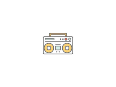 Shut Up & Dance boombox branding icon music