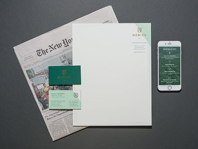 Norick Stationery Suite alicja colon braizen branding business card collateral foil stamped henry co letterhead stationery website design