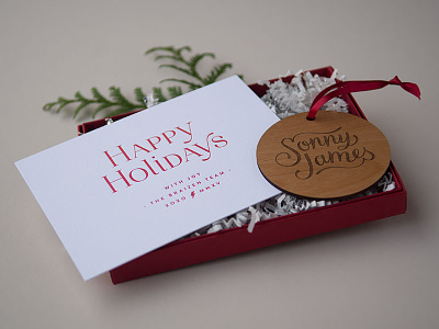 2015 Letterpress Holiday Cards & Client Gift braizen christmas gift holiday card letterpress ornament red