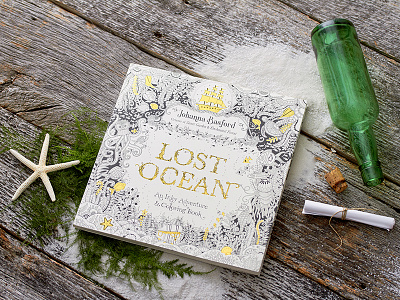 Johanna Basford Logo braizen branding coloring book gold foil johanna basford logo logo design ocean