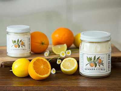 The Scents of Home braizen branding candle candles citrus orange package design packaging summer