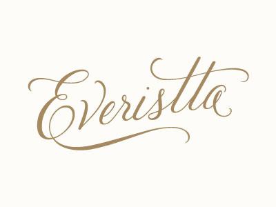 Everistta braizen calligraphy elegant feminine jewelry designer logo script