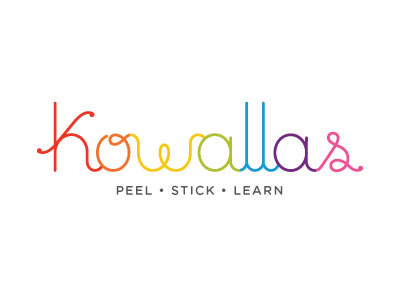 Kowallas Logo Concept braizen children decals kids koala learning naming rainbow wall