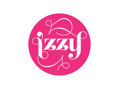 Izzy Hudgins Photography Logo braizen circle hot pink pink script swirls