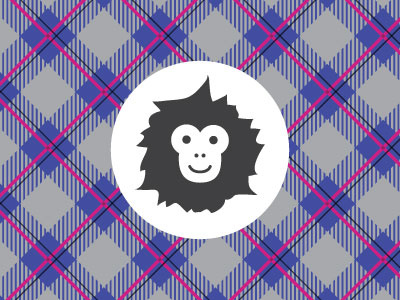 Plaid Monkey Mark & Pattern braizen funky gray hairy messy monkey pattern pink plaid purple shopping stylist