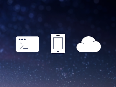Development, Mobile, Cloud arck cloud dev development icons lines mobile phone sky stars white