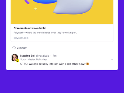 Comments now live! ae after effects animation comments figma launch motion graphics polywork ui ux