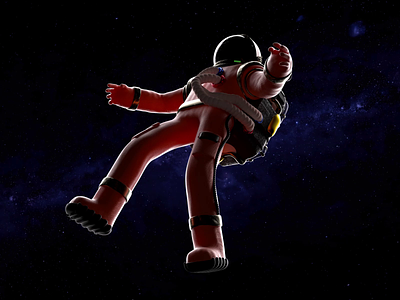 Drifting Cosmonaut 3d animation astronaut c4d character cosmonaut design floating illustration loop octane scifi space