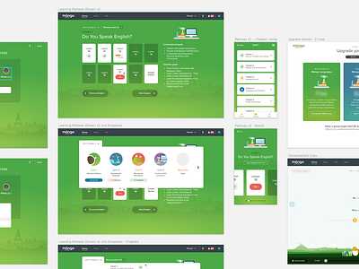 The New Mango app cards colorful dashboard green languages learning mango mobile new ui