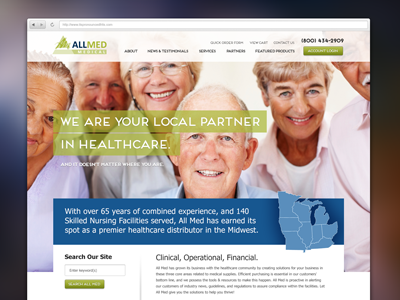 Homepage Redesign allmed big picture blue clean design green healthcare limelite minimal people ui web website