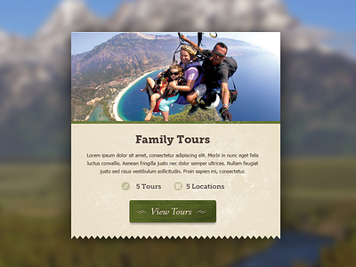 Family Tour Category Overview button category clean design green icons jagged edge locations museo museo slab tour travel trips ui website