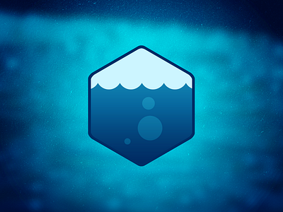 Water Logo Mark blue bubbles clean hex hexagon logo mark minimalist rounded water waves