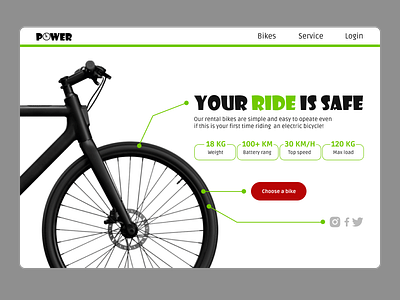 Landing page for Bike Rental