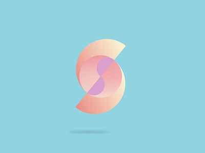 Zen "S" Logo 3d blue brand gradient identity logo pastel pink s yin yang