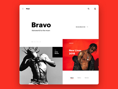 Astroworld 2 homepage music red travis scott ui ux web design