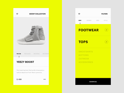 Yeezy Supply Concept android app concept ecommerce ios neon product ui ux yeezy yellow