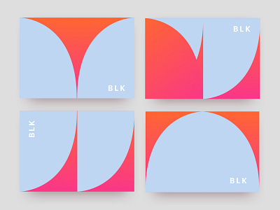 BLK Identity blue brand business cards geometric gradient identity red