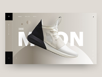 Moon 3d brand minimal shoe shoes typography ui ux web design
