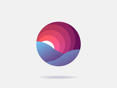 Desert Sunset brand branding gradient icon illustration logo sunset symbol vector