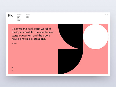 Blk. Opera app brand branding hero minimal typography ui ux web design