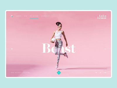 Beast - LuLu Lemon (Desktop) brand branding hero minimal typography ui ux web design