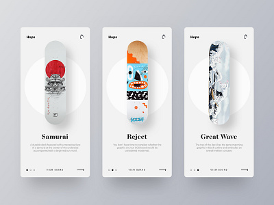 SkateBoard Decks app brand branding ecommence minimal skateboard slideshow ui ux web web design
