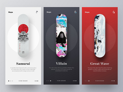 SkateBoard Decks (options) app brand branding minimal skateboard ui ux web web design