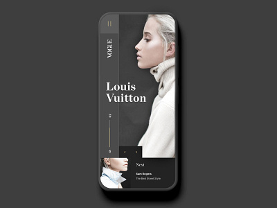 Vogue (Mobile) app brand branding fashion hero minimal ui ux web web design