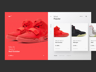 Nike Air Yeezy app brand branding eccomerce hero homepage minimal nike product ui ux web web design