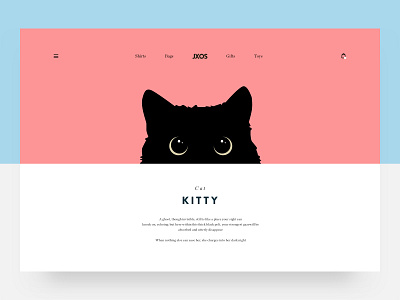 Kitty brand cat hero illustration kitten minimal ui ux web web design