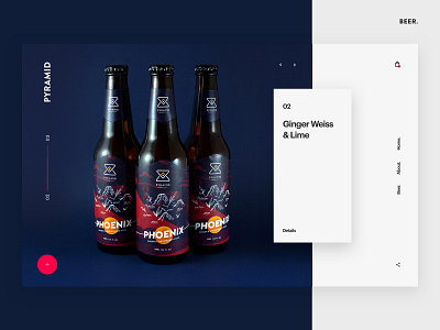 Pyramid Brewing beer brand branding hero homepage minimal ui ux web web design