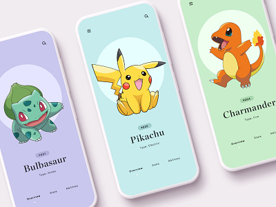 🌱⚡️🔥 Pokemon app brand branding minimal ui ux web web design
