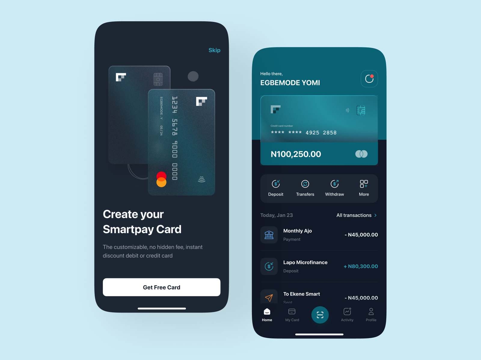 SmartPay. A Fintech Mobile App By Abayomi Egbemode On Dribbble