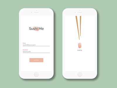 Daily UI :: 01 :: Login Screen for Sushi Me daily dailyui login mobile sushi ui ui design user interface design