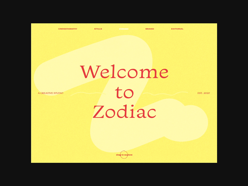 Zodiac Homepage Animation after effects animation home web design yellow